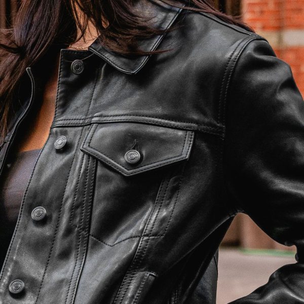 Leather Trucker Jacket - Image 2