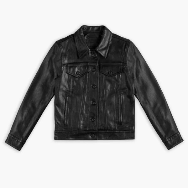 Leather Trucker Jacket - Image 4