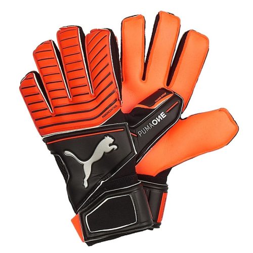 PUMA Men's One Protect 18.2 Fingersave Goalkeeper Gloves Red Blast/Black/Silver