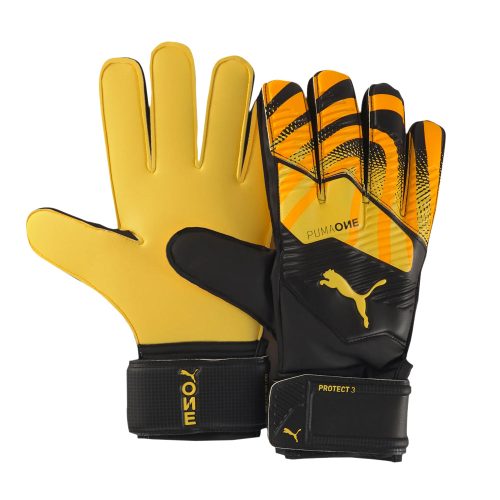 Puma Kids One Protect Fingersave GoalKeeper Gloves Ultra Yellow/Black