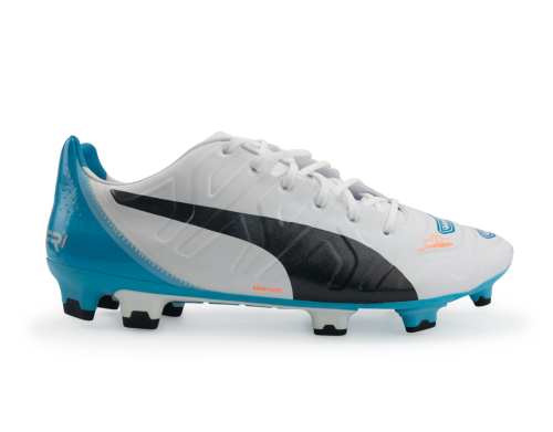PUMA Men's evoPOWER 1.2 FG White/Black/Hawaiian Ocean