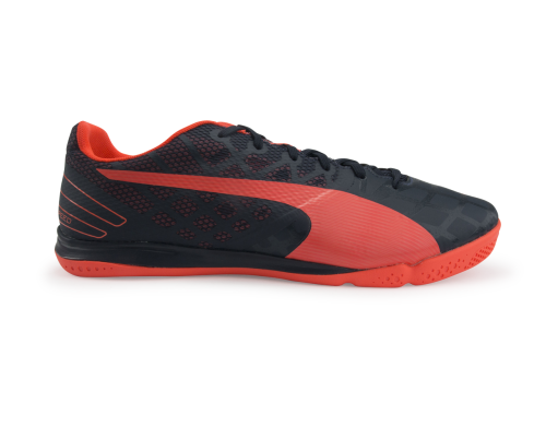 PUMA Men's evoSPEED Sala 3.4 Indoor Soccer Shoes Total Eclipse/Lava Blast/White