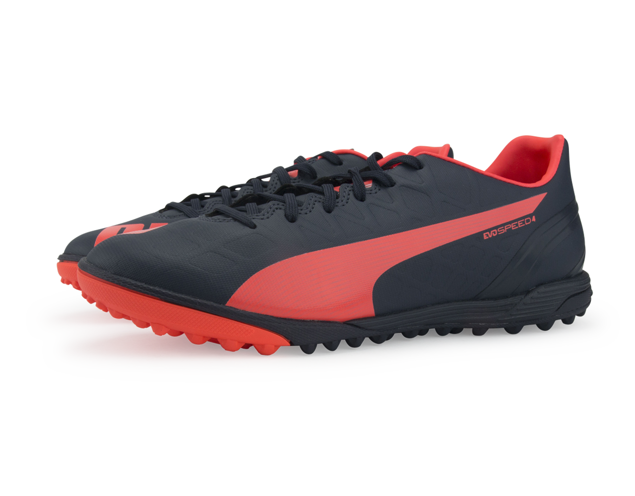 PUMA Men's evoSPEED 4.4 Turf Soccer Shoes Total Eclipse/Lava Blast/White - Image 5