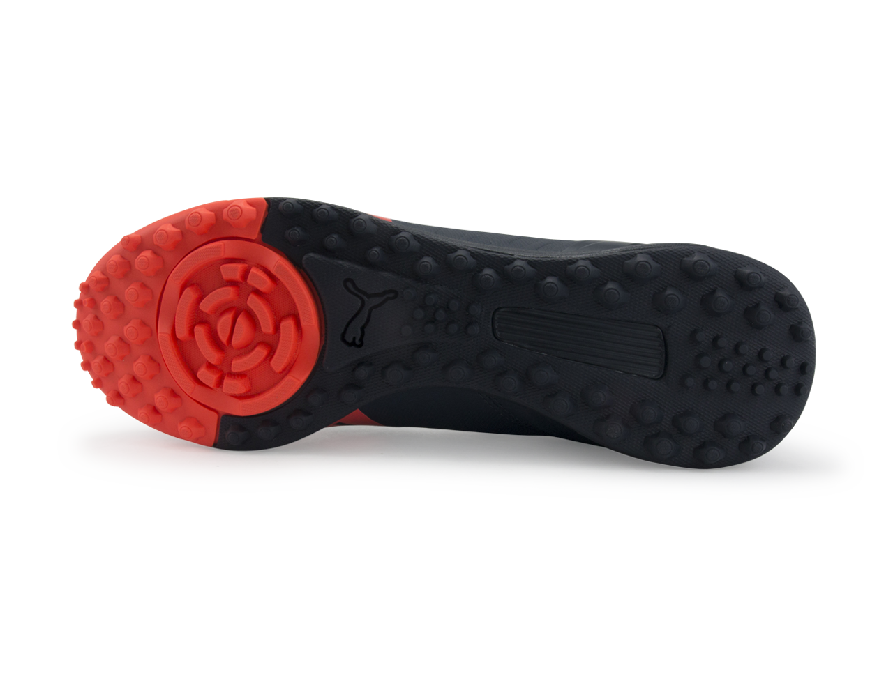 PUMA Men's evoSPEED 4.4 Turf Soccer Shoes Total Eclipse/Lava Blast/White - Image 2