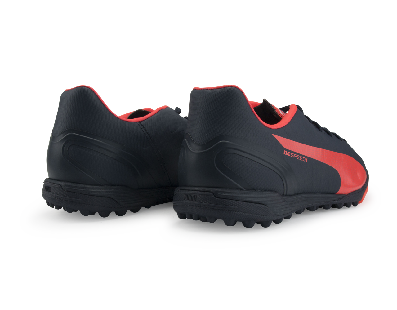 PUMA Men's evoSPEED 4.4 Turf Soccer Shoes Total Eclipse/Lava Blast/White - Image 7