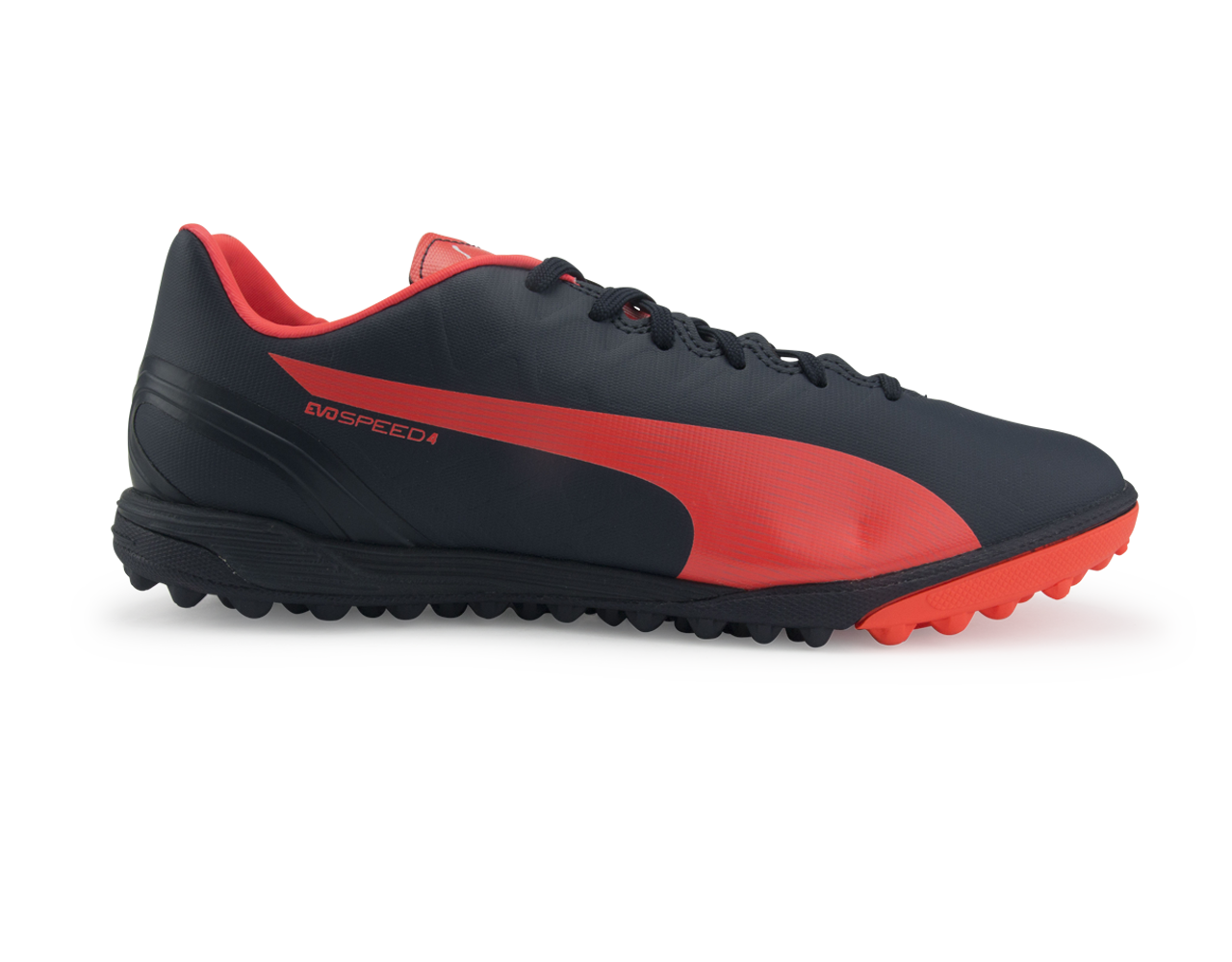 PUMA Men's evoSPEED 4.4 Turf Soccer Shoes Total Eclipse/Lava Blast/White