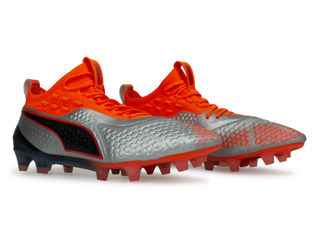 PUMA Men's One 1 Syn FG/AG Silver Orange/Black - Image 3