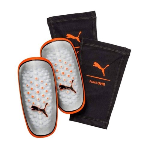 PUMA One 3 Shin Guards With Sleeve Orange/White