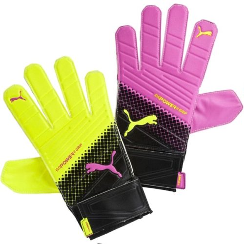 PUMA Men's EvoPower Grip 4.3 Tricks GoalKeeper Gloves Pink Glo/Safety Yellow/Black