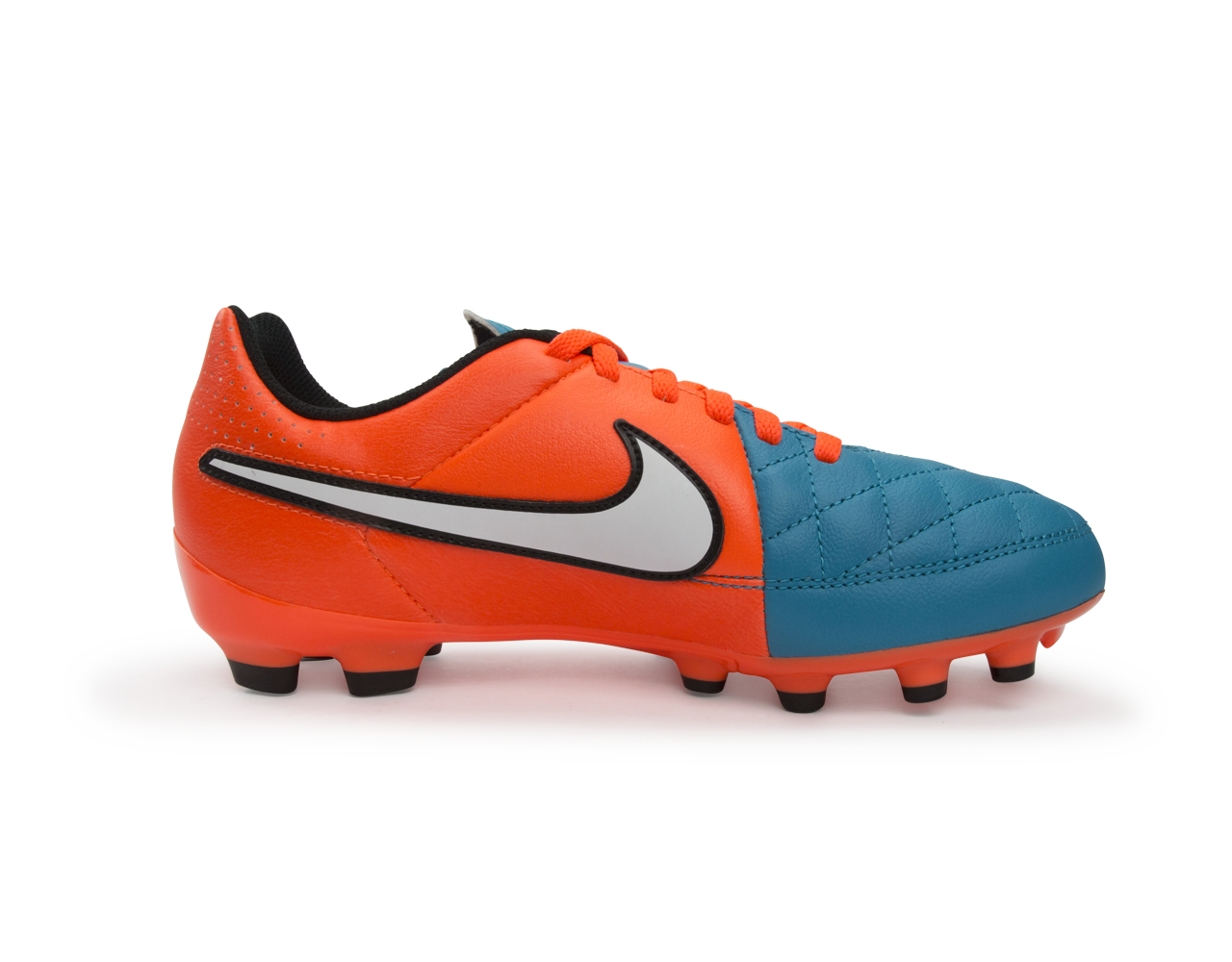 Nike Kids Tiempo Genio Leather FG Neo Turquoise/White/Hyper Crimson - Image 2