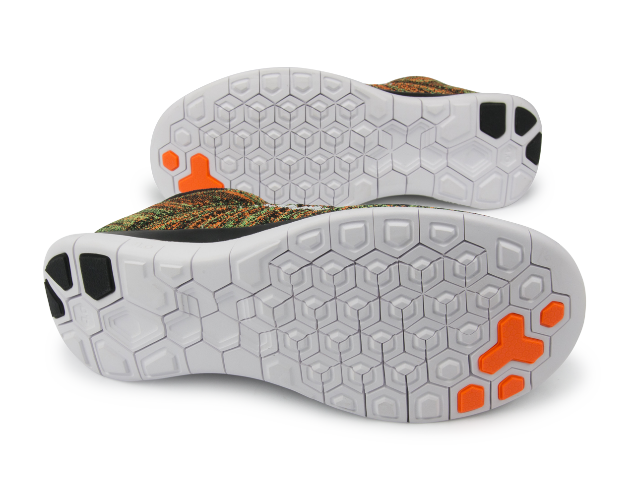 Nike Men's Free 4.0 Flyknit Running Shoes Black/White/Poison Green - Image 5