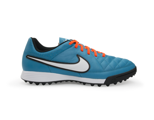 Nike Men's Tiempo Genio Leather Turf Soccer Shoes Neo Turquoise/White/Hyper Crimson