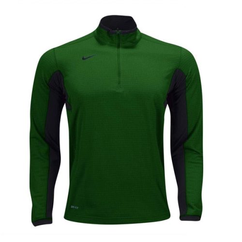 Nike Men's Team Textured Dri-Fit 1/2 Zip Dark Green/Black