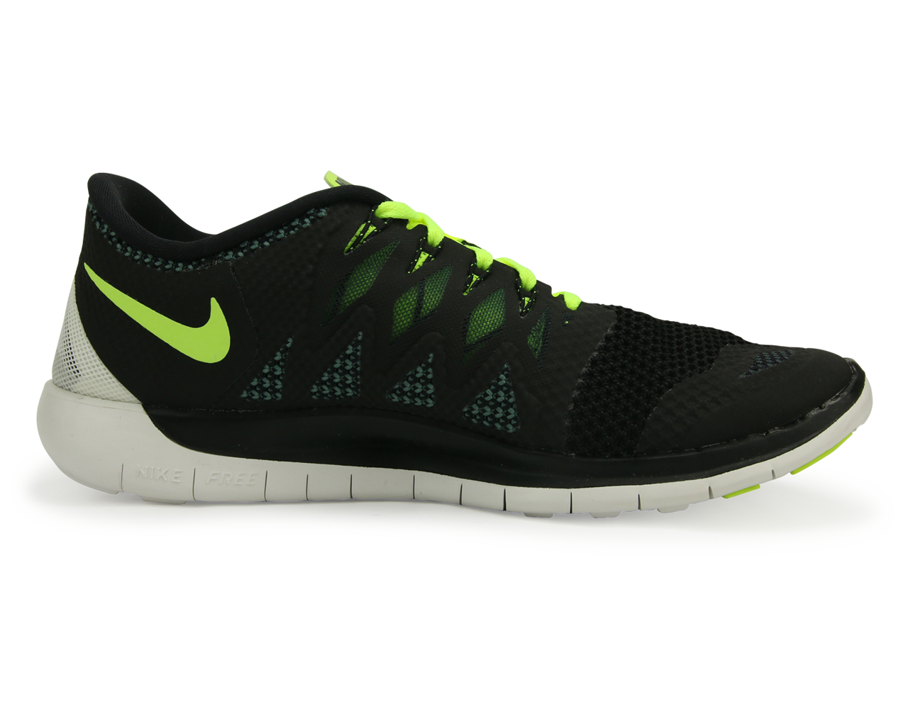 Nike Men's Free 5.0 Running Shoes Black/Volt Dark/Magnet Gray - Image 4