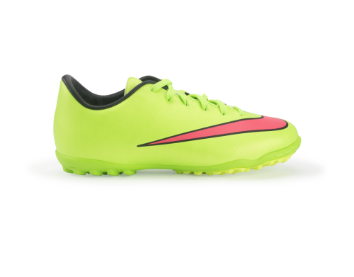 Nike Kids Mercurial Victory V Turf Soccer Shoes Electric Green/Hyper Punch/Black