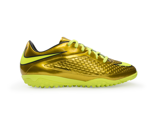 Nike Men's Hypervenom Phelon Turf Soccer Shoes Metallic Gold/Black/Tour Yellow