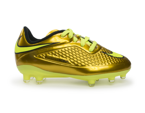 Nike Kids Hypervenom Phelon FG Metallic Gold/Black/Tour Yellow