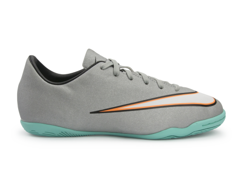 Nike Kids Mercurial Victory V CR Indoor Soccer Shoes Metallic Silver/Hyper Turquoise/Black