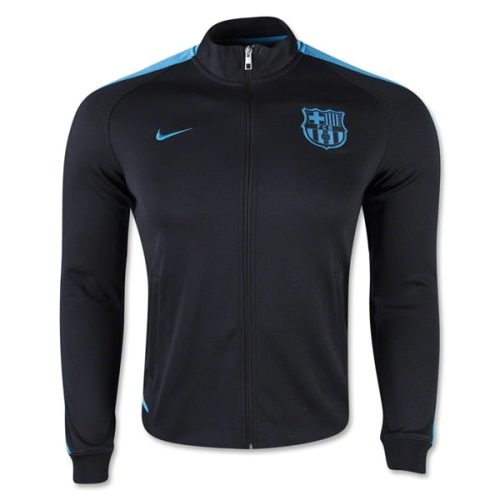Nike Men's FC Barcelona Authentic N98 Jacket Black/Light Current Blue