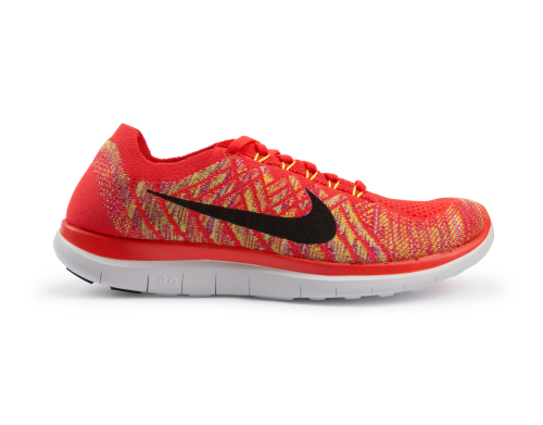 Nike Men's Free 4.0 Flyknit Running Shoes Bright Crimson/Black/Hot Lava