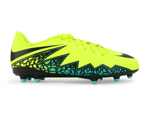 Nike Kids Hypervenom Phelon II FG Volt Black/Hyper Turquoise/Clear Jade