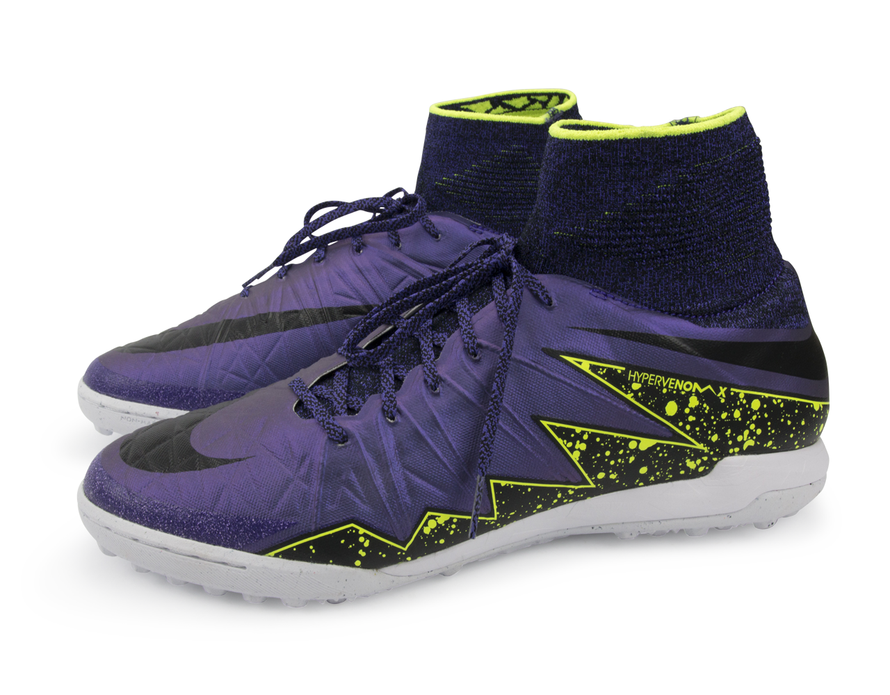 Nike Men's HypervenomX Proximo Turf Soccer Shoes Hyper Grape/Black/Volt - Image 4