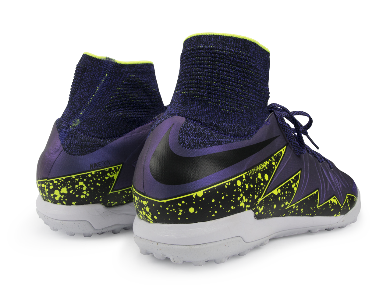 Nike Men's HypervenomX Proximo Turf Soccer Shoes Hyper Grape/Black/Volt - Image 6