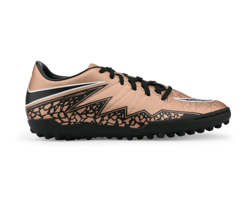Nike Men's Hypervenom Phelon II Turf Soccer Shoes Metalic Red Bronz/Black Green/Glow White