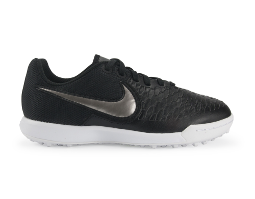 Nike Kids MagistaX Pro Turf Soccer Shoes Black/Metallic Pewter/White