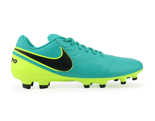 Nike Men's Tiempo Genio Leather FG Clear Jade/Black/Volt