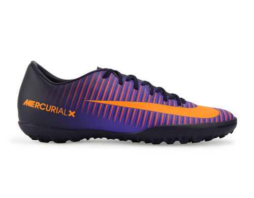 Nike Men's MercurialX Victory VI Turf Soccer Shoes Purple Dynasty/Bright Citrus/Hyper Grape