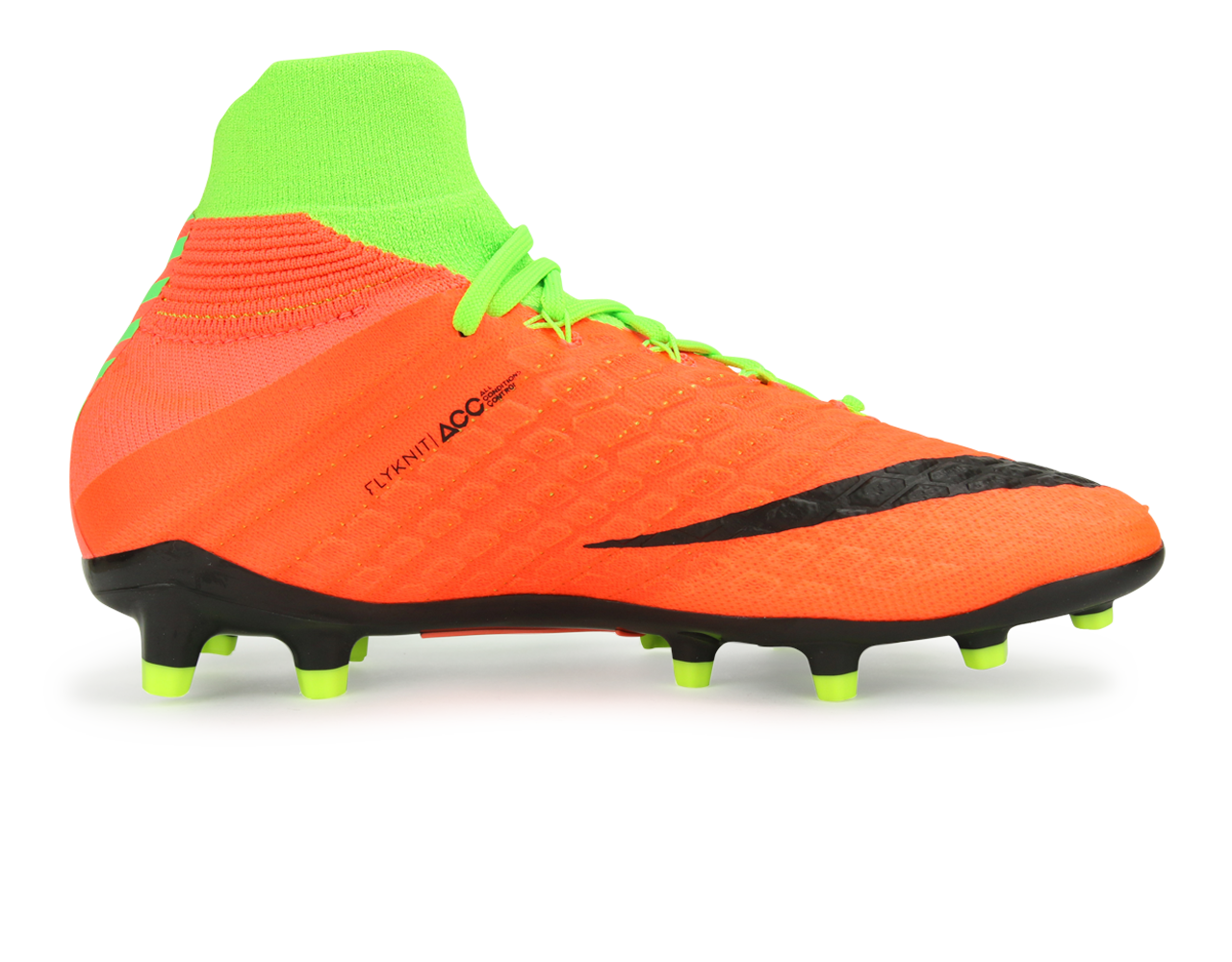 Nike Kids Hypervenom Phantom III Dynamic Fit FG Electric Green/Black/Hyper Orange - Image 2