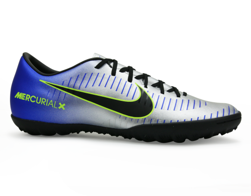 Nike Men's MercurialX Victory VI Neymar Jr Turf Soccer Shoes Racer Blue/Black/Chrome/Volt