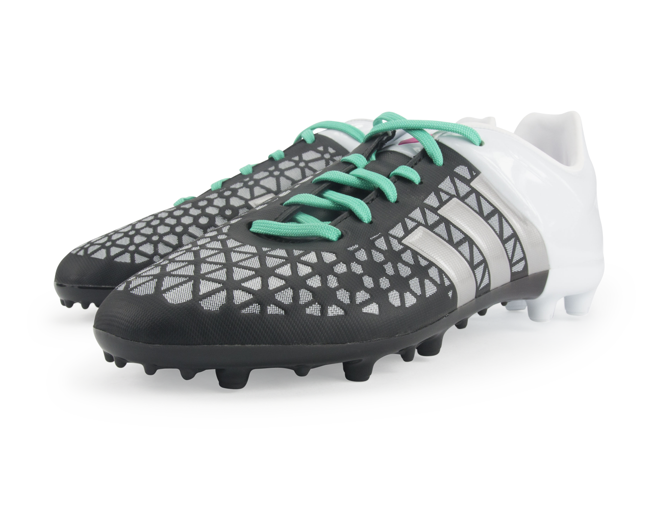 adidas Kids ACE 15.3 FG/AG Black/Metallic Silver/Mint - Image 3