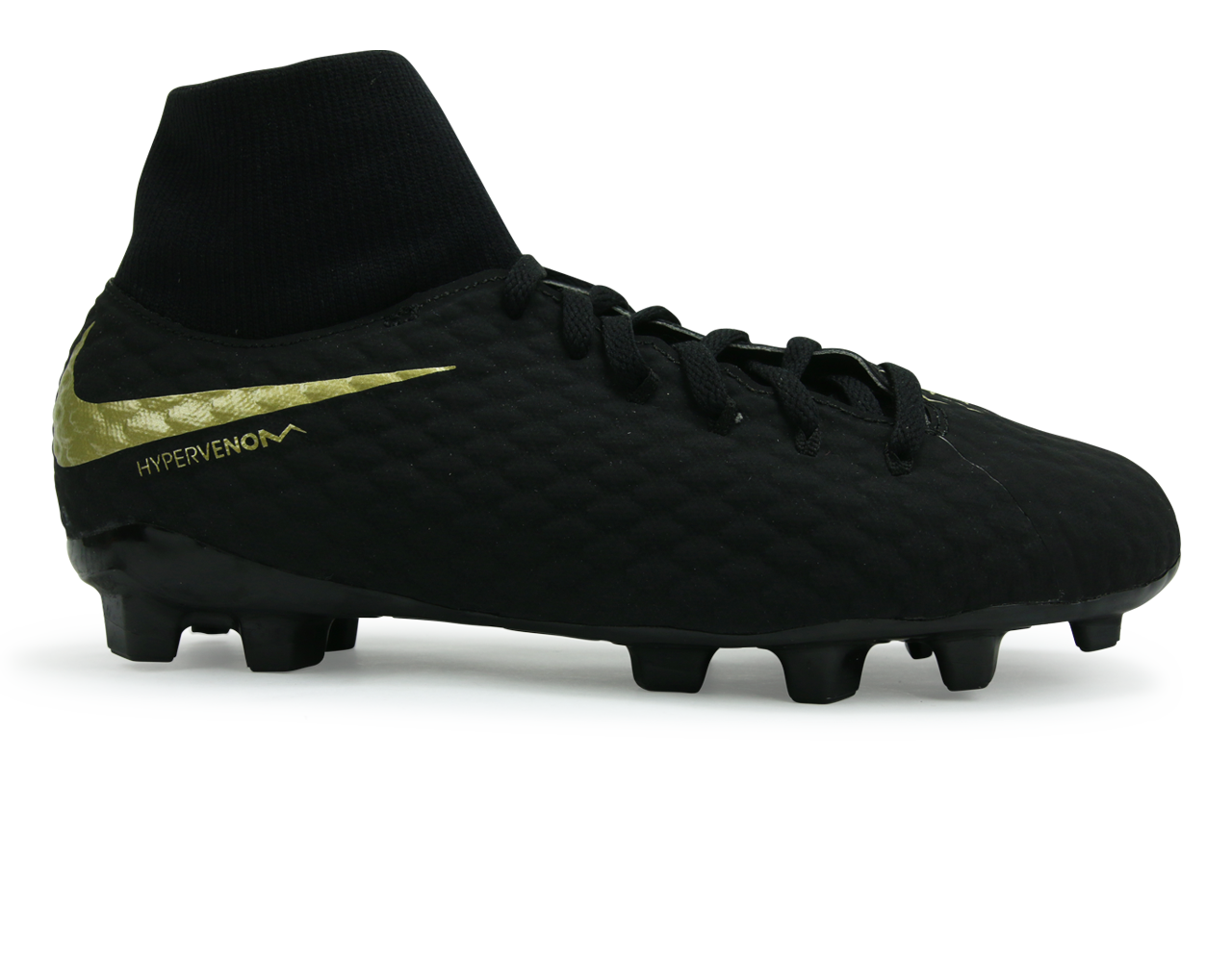 Nike Kids Hypervenom 3 Academy DF FG Black/Metallic Gold