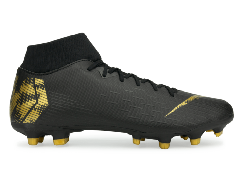 Nike Men's Mercurial Superfly 6 Academy FG/MG Black/Metallic Vivid Gold