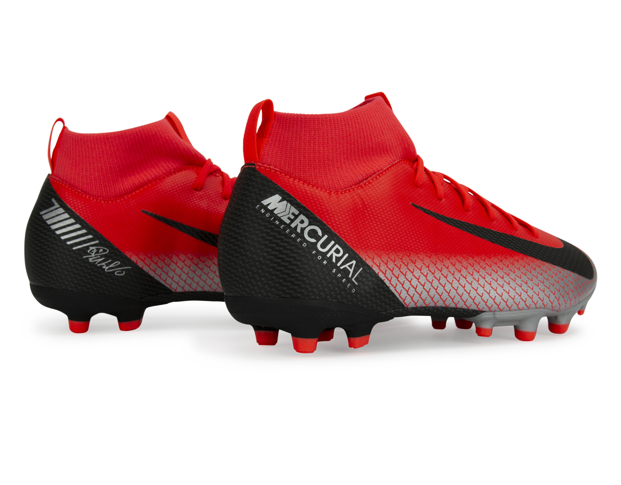 Nike Kids Mercurial CR7 Superfly 6 Academy FG/MG Bright Crimson/Black - Image 5