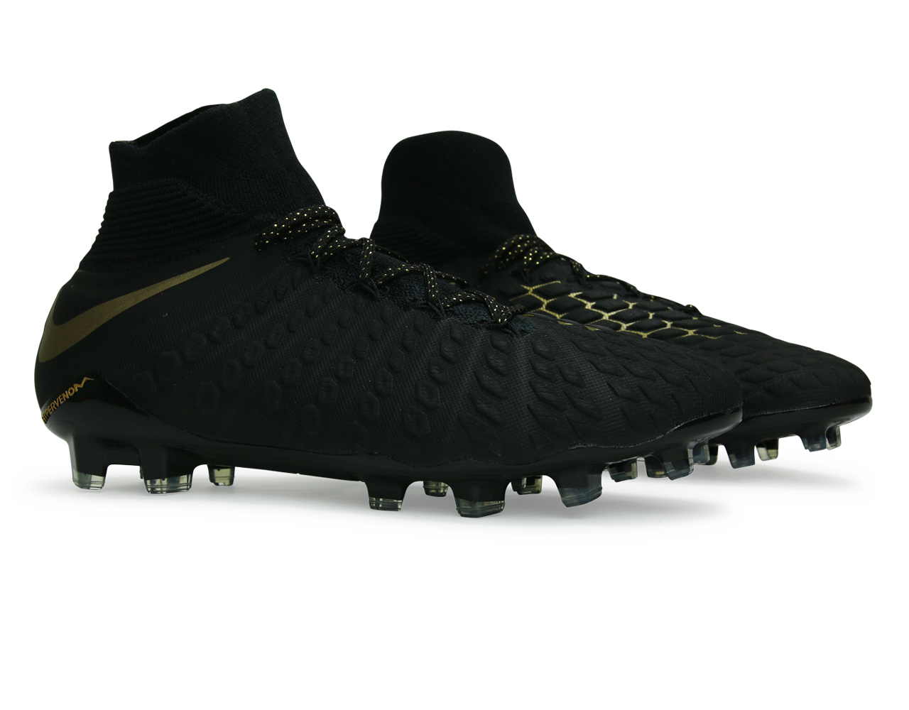 Nike Men's Hypervenom 3 Elite DF FG Black/Metallic Vivid Gold - Image 4