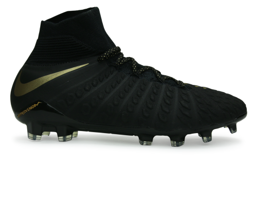 Nike Men's Hypervenom 3 Elite DF FG Black/Metallic Vivid Gold