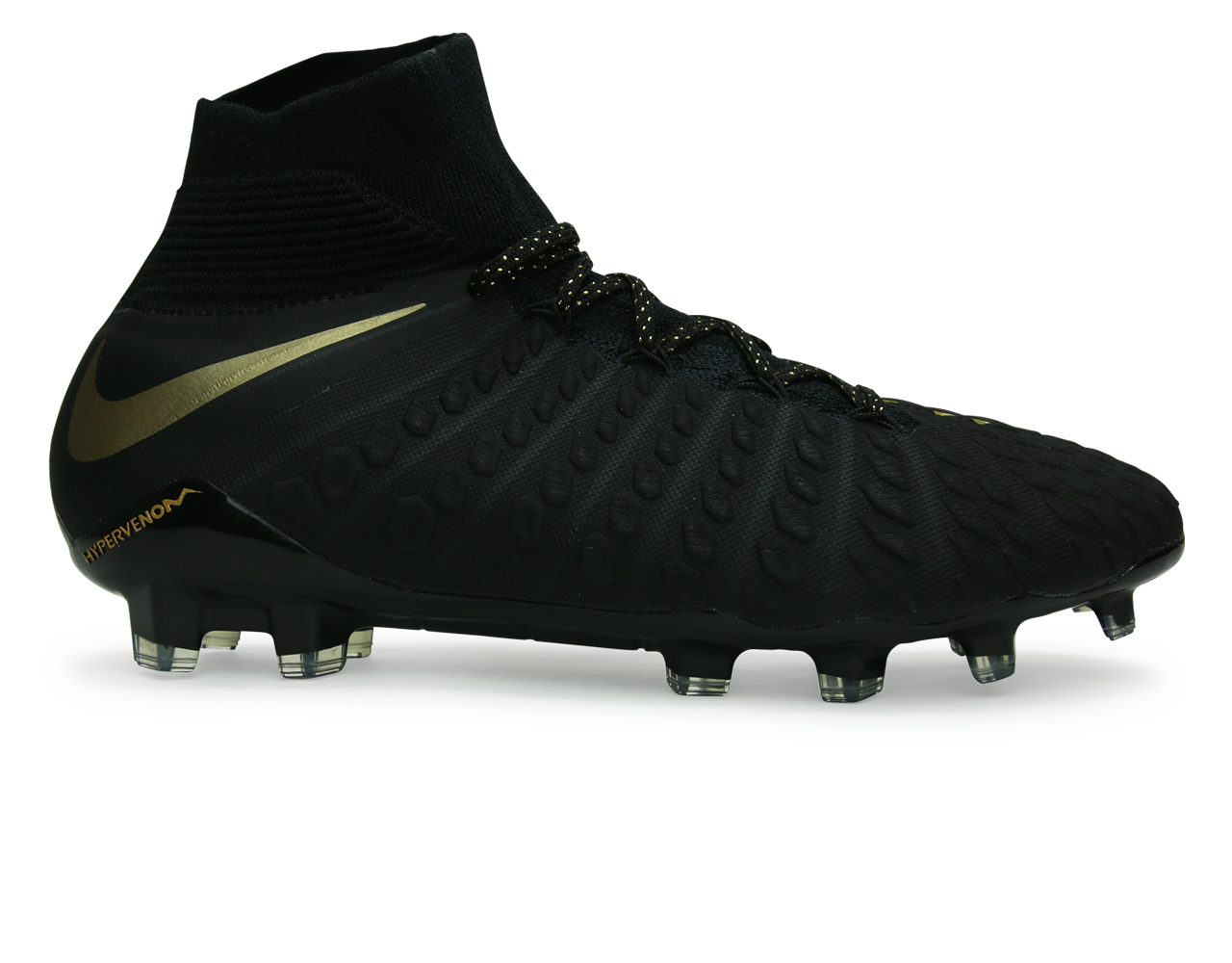 Nike Men's Hypervenom 3 Elite DF FG Black/Metallic Vivid Gold