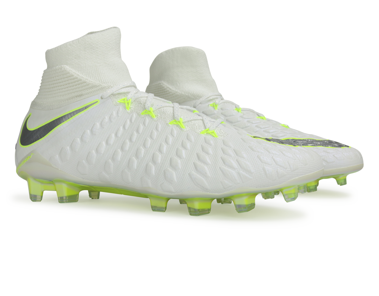 Nike Men's Hypervenom 3 Elite DF FG White/Metallic Cool Grey/Volt - Image 5