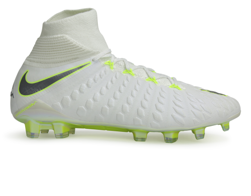 Nike Men's Hypervenom 3 Elite DF FG White/Metallic Cool Grey/Volt