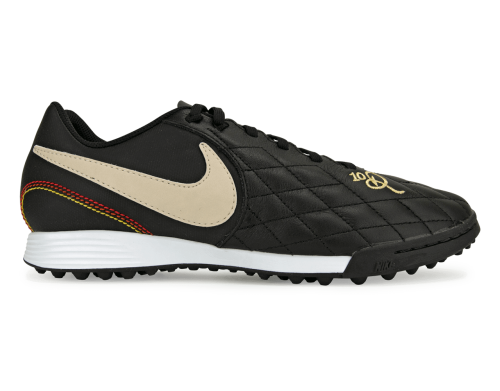 Nike Men's Tiempo Legend 7 Academy 10R Turf Soccer Shoes Black/Lit Orewood Brown/Metallic Gold