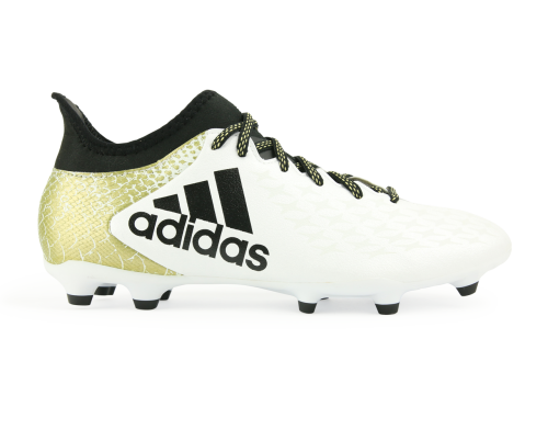 adidas Men's X 16.3 FG/AG White/Core Black/Gold Metalic