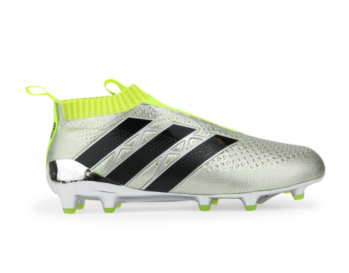 adidas Men's ACE 16+ PURECONTROL FG Silver Metalic/Core Black/Solar Yellow