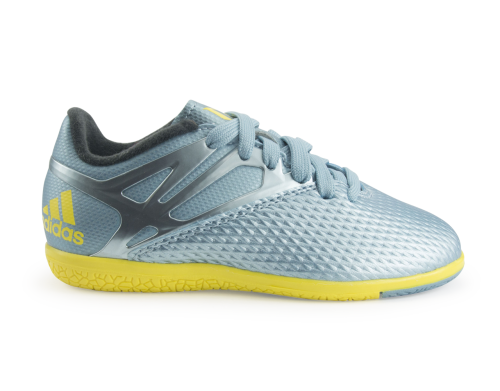 adidas Kids Messi 15.3 Indoor Soccer Shoes Matte Ice Metallic/Bright Yellow/Black
