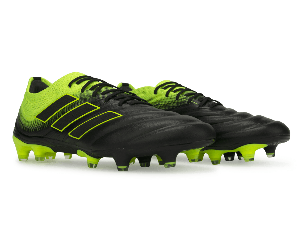adidas Men's Copa 19.1 FG Off Black/Solar Yellow - Image 4
