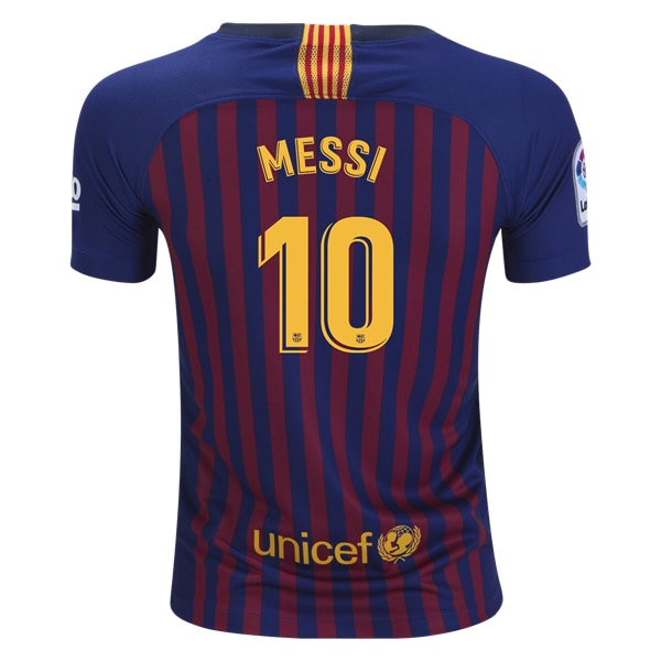 Nike Kids FC Barcelona 18/19 Messi Home Jersey Deep Royal/University Gold - Image 2