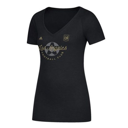 adidas Women's LAFC Tri Blend V Neck Tee Black/Gold