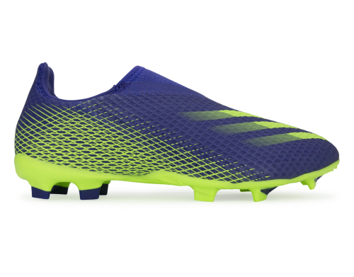 adidas Kids X Ghosted.3 Laceless FG Energy Ink/Signal Green